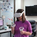 Student with Virtual Reality headset